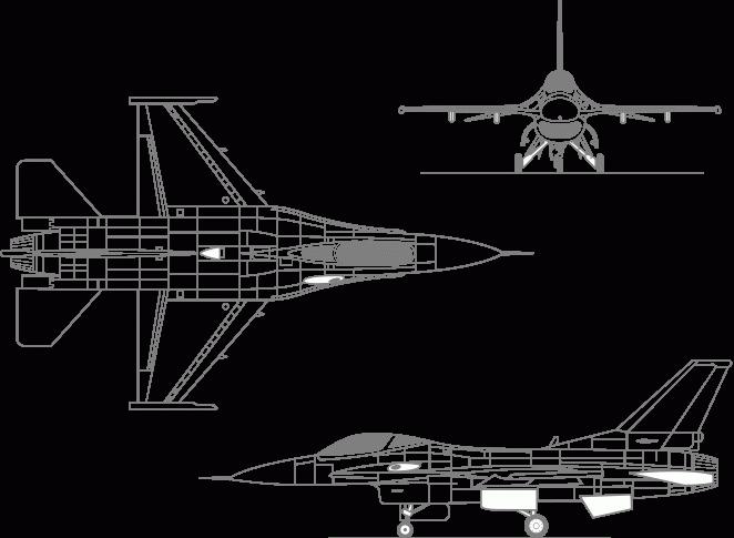F-16 Háromnézeti rajz