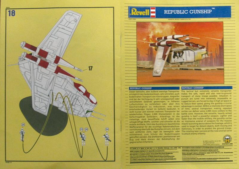 08 Republic gunship manual 01

Összeállítási útmutató (nem túl profi képek, de a lényeg kivehető), címlap és 18/18.
