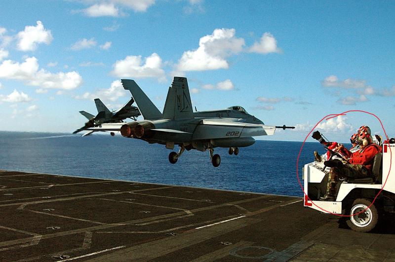 051020-N-Two FA-18E Tophatters(VFA-14) launch off the flight deck aboard the USS Nimitz (CVN 68)