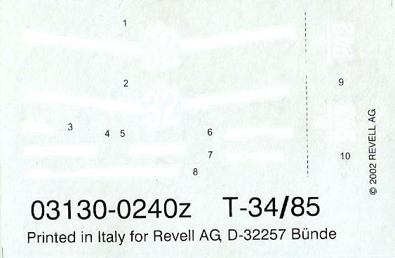 Revell 03130 - T34-85 400 FT + posta költség