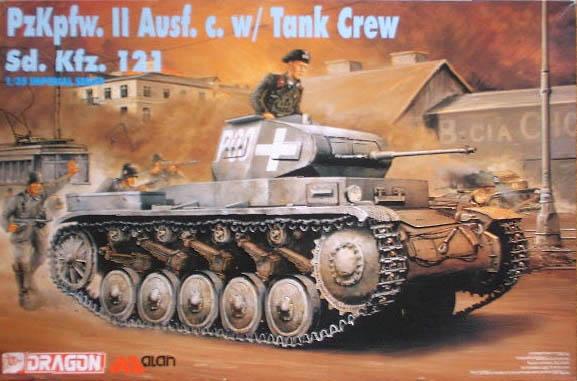 Pz.Kpfw. II Ausf. c w/Tank crew; 4 figura, szemenkénti lánctalp, maratás