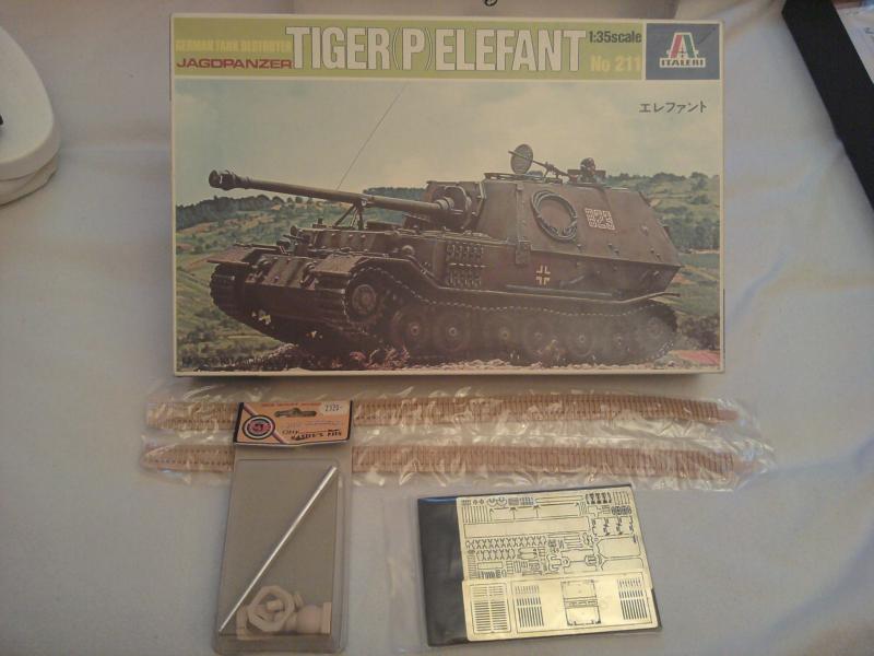 1-35 Italeri Elephant (INGYEN!) + CMK lövegcső + ABER maratás + Dragon lánc 6900Ft