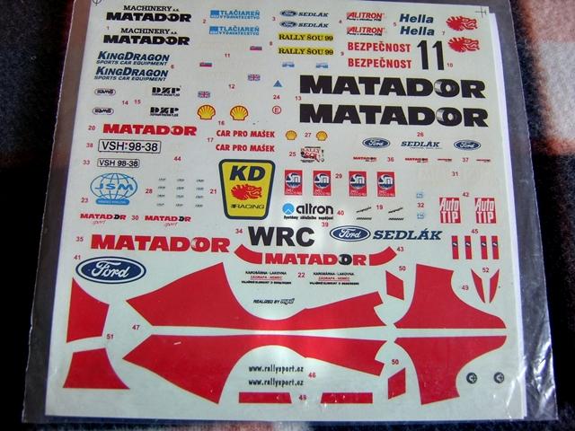 Ford Escort WRC-hez Matador matrica 1:24,Reji,1000,-forint+posta