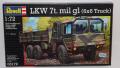 Revell LKW 7t.mil gl (6x6 Truck) makett,1/72, 2500ft ajánlott postaköltséggel együtt.

Katonai jármű-teherautó 1/72 makett,bontatlan eredeti csomagolásban. 2500ft ajánlott postával együtt.