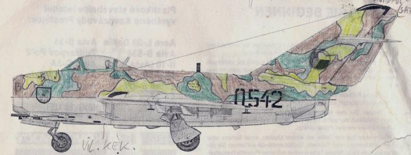 Mig-15 BIS Szögletes 338, 3 színű,felderítő ezred, Szolnok törzs bal oldal festés nagy