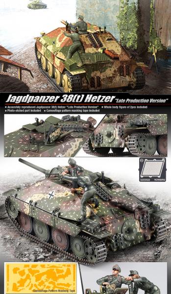Jagdpanzer 38(t) Hetzer Late Production; maratás, gyári fújósablon maszk, 2 figura