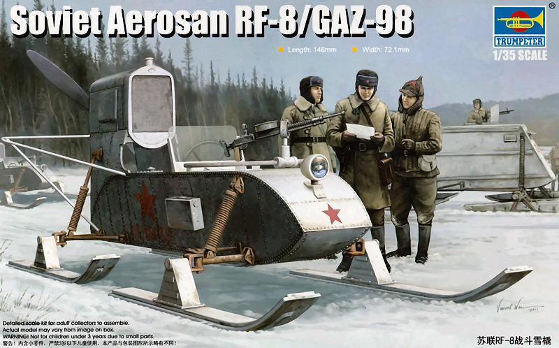 Soviet Aerosan RF-8/GAZ-98; maratás és 2 figura