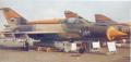 AIM-9-essel és ECM konténerrel felszerelt egyiptomi MiG-21-es.