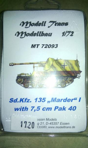 172 MODELLTRANS SDKFZ.135. MARDER I. 5000,- Ft