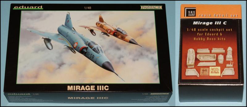 Eduard 8101 MIRAGE IIIC ProfiPack + S.B.S model 1/48 Mirage III C kabinbelső és futóműakna feljavító (Eduard és Hobby Boss maketthez) (Összesen: 9.000 Ft)