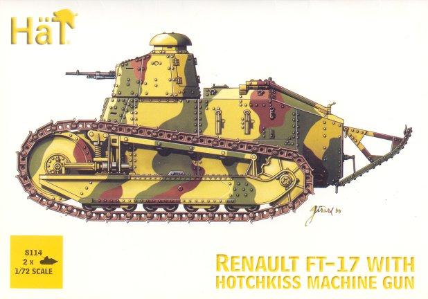 WWI Renault FT-17 with Hotchkiss MG 1. Weltkrieg Tank; csak 1 tank a dobozban