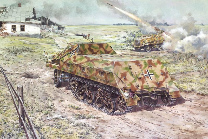 Mun. Sd.Kfz.4/1 (15cm) Panzerwerfer 42; részletes motor -és belsőtér, rakétavetős verzió is megépíthető