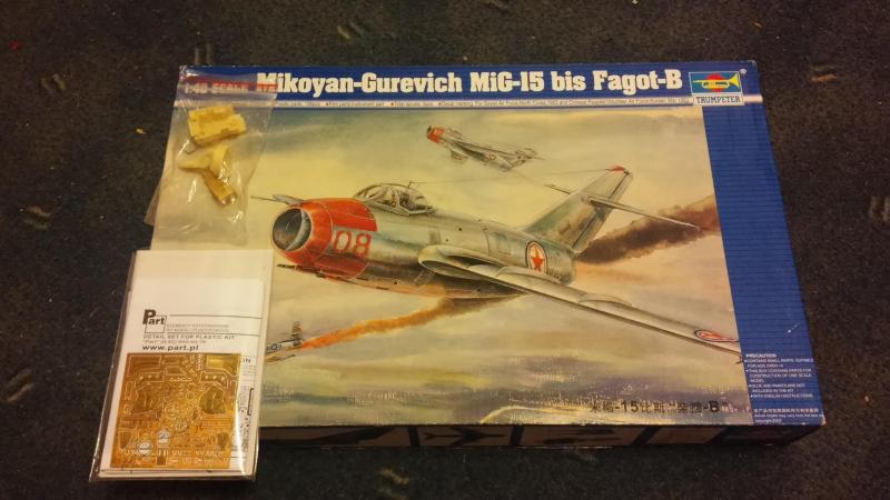 9000,-

Trumpeter 1/48
02806 Mikoyan-Gurevich Mig-15bis
(pár alkatrész levált az öntőkeretről)
+ Part S48-115 Mig-15bis maratás
+ műgyanta Mig-15bis cockpit 