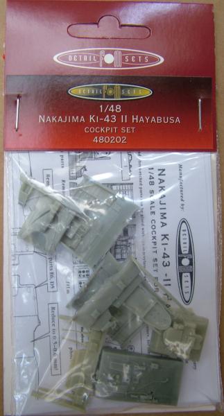 Nakajima KI-43 II Hayabusa cockpit set; gyanta + réz + film