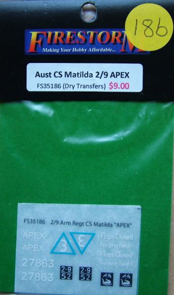 Australian CS Matilda 2 9 Arm Regt APEX WW2 száraz matrica