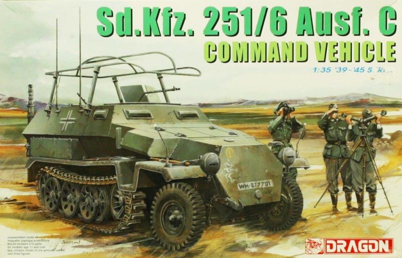 Dragon 6206 Sd.Kfz. 251/6 Ausf. C; Command Vehicle; maratásokkal, sofőr és két rádiós figurával