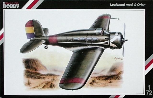 Lockheed mod. 9 Orion; gyanta kabin, motor és futóakna, spanyol, amerikai matricákkal Special hobby 72019