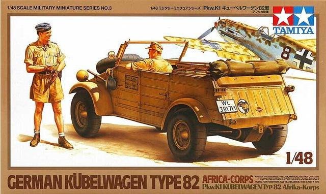 Tamiya 32503 German Kuebelwagen Type 82 Africa Corps; 2 figurával