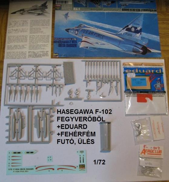 1-72 F-102 fegyveröböl, futómű, ülés