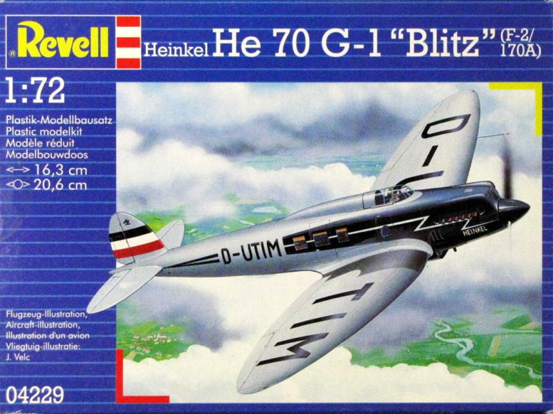 Revell 4229 Heinkel He-70 G-1 Blitz; magyar, spanyol, német matricák