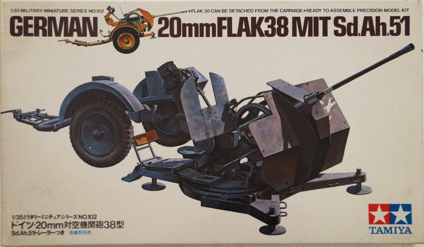 Tamiya 35102 German 20mm Flak38 Mit Sd.Ah.51