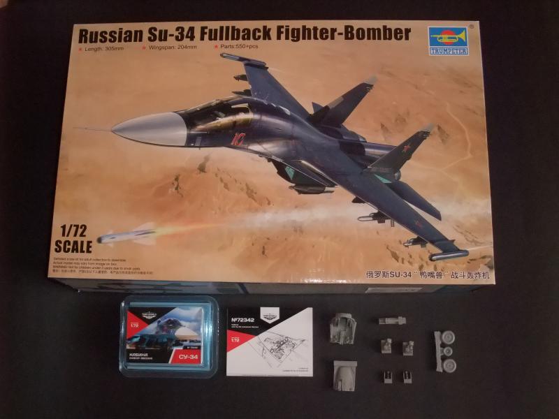 1/72 Trumpeter Russian Su-34 Fullback Fighter-Bomber + Gyanta kabin és kerekek ; 12.500.-
