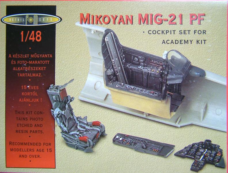 FM Detail 489806 Mig-21 Cockpit set; gyanta + réz + film
