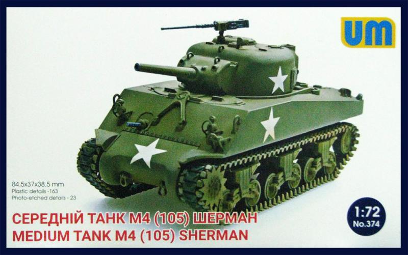 UM 374 Sherman M4(105) medium tank; maratással