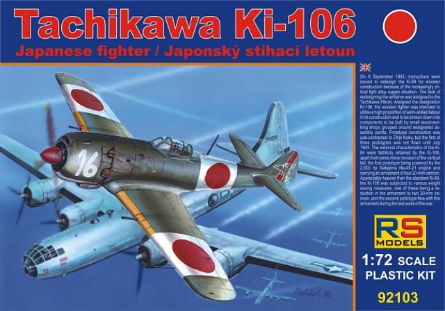 RS Models 92103 Tachikawa Ki-106 Japanese fighter