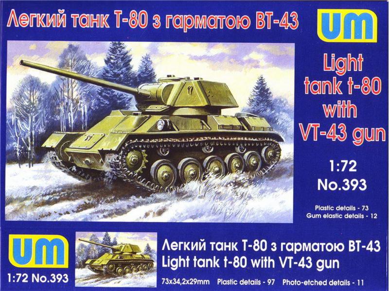 UM 393 Soviet light tank T-80 with gun VT-43; maratással