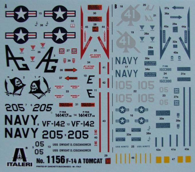 Italeri 1156 F-14A Tomcat Decal