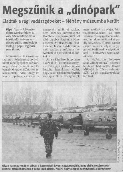 Eladták a vadászrepülőket