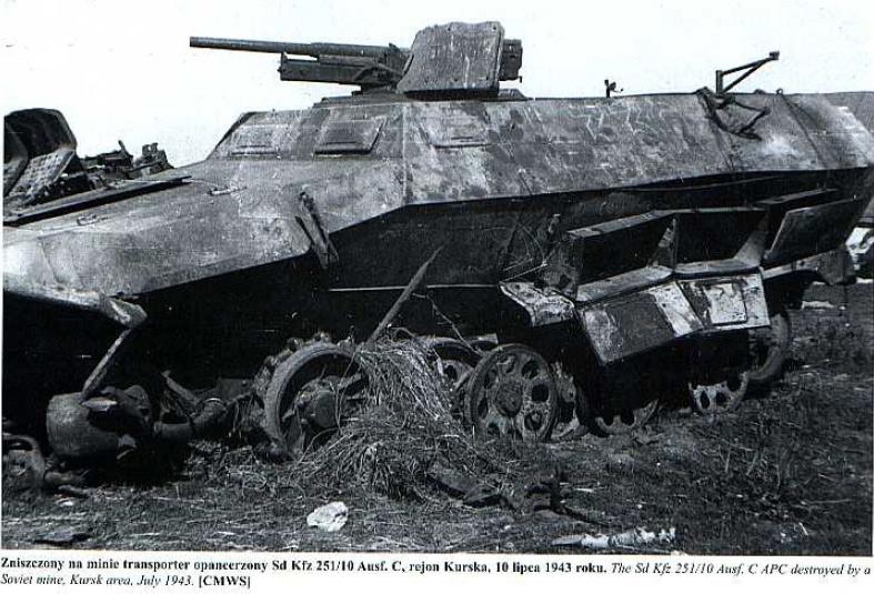 Destroyed by a Soviet mine, Kursk area.