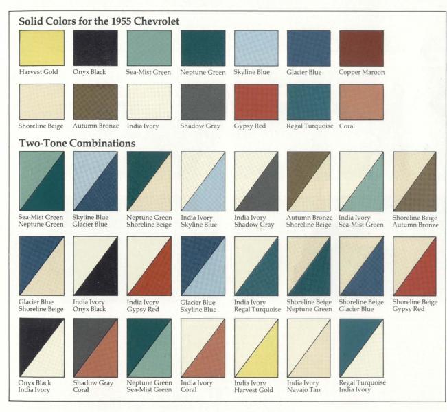 55_Chevy_Exterior_Colors

Chevrolet 1955-ös gyári színválaszték.