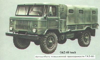 GAZ-66 sor

Ez a sorozatban gyártott GAZ-66 a megszokott hűtőmaszkkal.