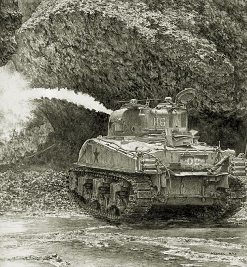 iwo jima flame tank 

Lángszórós tank. Gyakran kellett bevetni, hogy elhárítsa az összes lehetséges veszélyforrást.