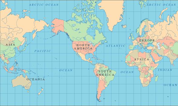 Világtérkép

Ezen az Amerika központú térképen jól látható a világtengerek nagysága. Egyébként legyen akár kanadai, egyesült államokbeli, vagy chilei általános iskola, a tantermekben ilyen térképek lógnak a falon. Nehéz elképzelni, hogy ezt a hatalmas vízmennyiséget uralni is lehet.