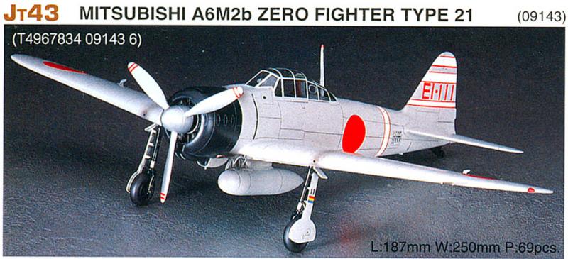 Mitsubishi A6M2b Zero Type 21 Hasegawa JT43 1-48