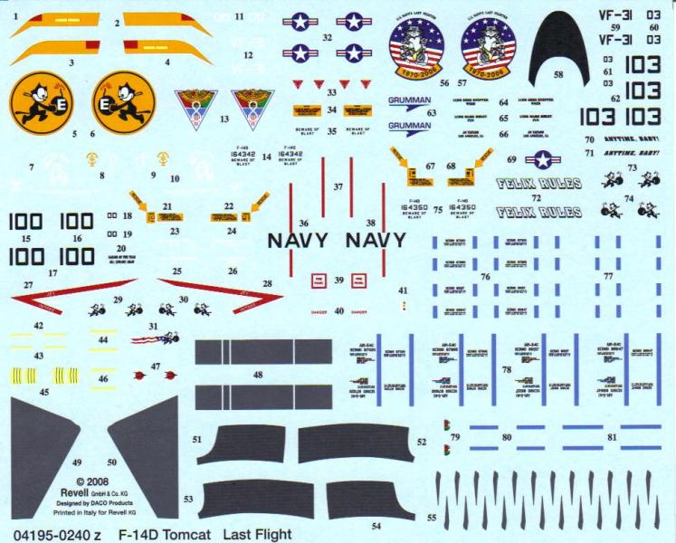 Revell F-14D Super Tomcat LF matrica