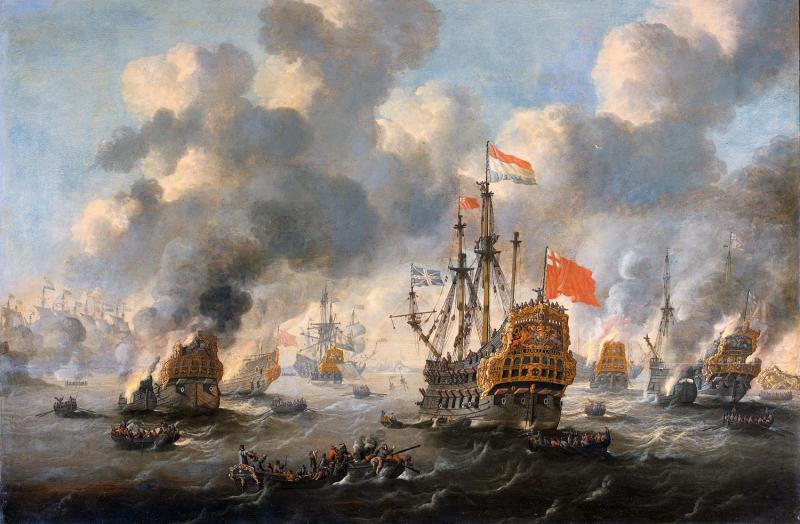Het-verbranden-van-de-Engelse-vloot-voor-Chatham-The-Dutch-burn-down-the-English-fleet-before-Chatham-June-20-1667-Peter-van-de-Velde_2

A hollandok felgyújtják az angol flottát Chatham-nél