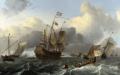The-Eendracht-and-a-Dutch-Fleet-of-Men-of-War-before-the-Wind

Az Eendracht (1653) és a holland flotta. Ennek az Eendracht-nak csak 2 ágyúnyílása van az alsó tükrön, és méreteiben is kisebb, mint az 1666-os. Ez a hajó 1665-ben pusztult el.