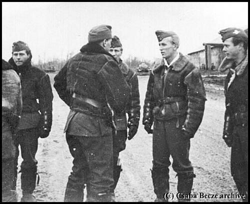 Young Hungarian Pilots on Eastern Front, 1944

CAPTION BY CSABA BECZE: "The photo above was taken on the eastern Front in early March, 1944, about the 5/2. Squadron