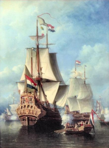 De_Ruyter_on_boarding_ship_Koster1857

A Zeven Provincien.