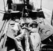 Pihenő legénység a PM páncélozott motorcsónakon, a Száván, 1942-44