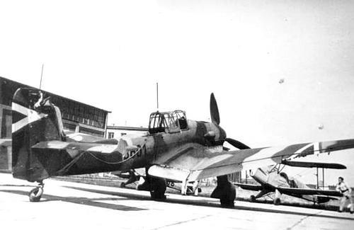 Ju-87 Stuka in RHAF The Junker 87 Stuka dive-bomber of Germany later served as a canon-equipped tank buster as well. A total of about 5700 Stuka planes were produced for the Reich, and Hungary received forty-two of these units, first deploying them against the Red Army during August, 1943. The above is a photo of a Stuka with a damaged tail section at a Hungarian air base. A TOTALLY ORIGINAL PHOTO. 