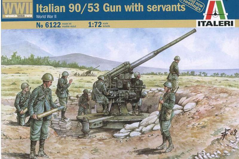 Italian 90/53 Gun w/Crew; 8 fős kezelő személyzettel