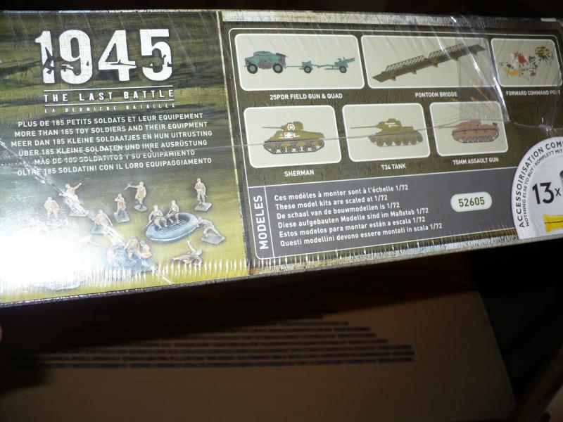 A doboz tartalma: 4 harcjármű, egy híd, az előretolt helyőrség, 4 telejes katonasor nagyjából 200figura. festék ragasztó ecset...