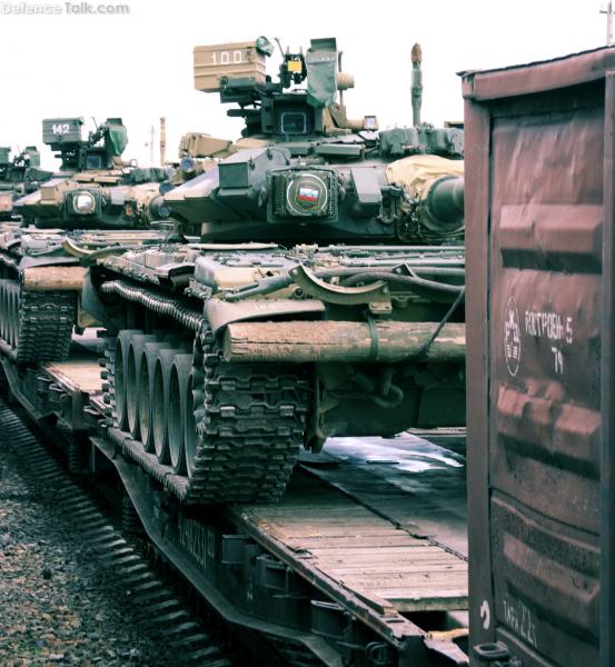 T-90_on_train