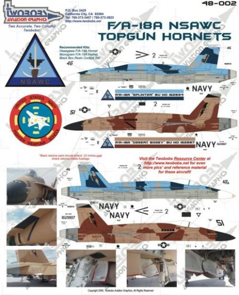 Two Bobs 1/48 F/A-18A NSAWC TopGun Hornets

2000,-