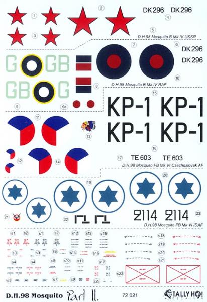 1/72 Tally Ho Mosquito matrica 1800 Ft